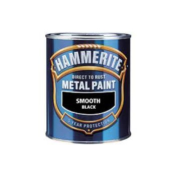Hammerite Metal Smooth Black Paint 250ml 5084863