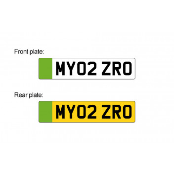 Pair Green Flash Number Plates Oblong 520 x 111mm
