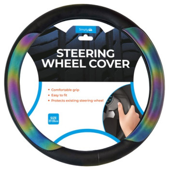 Simply Hologram Grip & Black Steering Wheel Cover