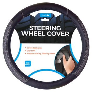 Simply Black with Small Sparkle Steering Wheel Cover