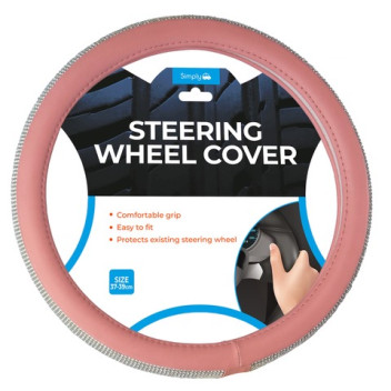 Simply Pink with Silver Jewels Steering Wheel Cover