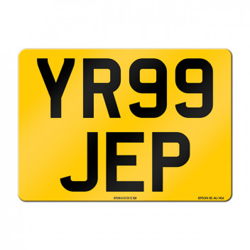 Rear Yellow Square Number Plate 284 x 210mm