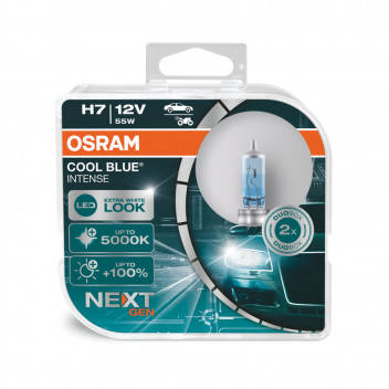 Osram H7 Cool Blue Intense 100% Brighter Headlamp Bulb X 2