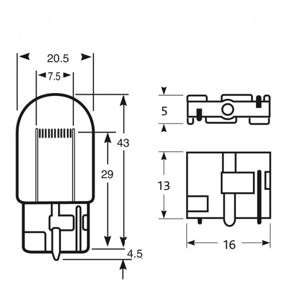 Ring RU582 12v 21w  W21W W3.16d Wedge Bulb x 1 image