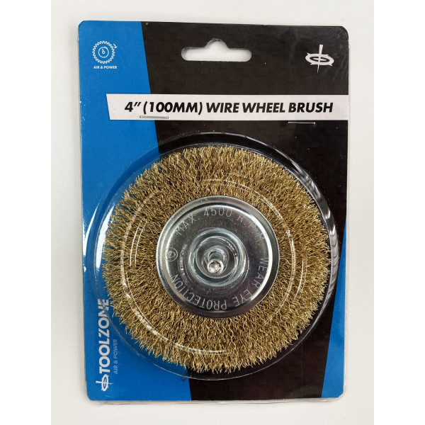 T/ZONE 4\" FLAT WIRE WHEEL FOR DRILL