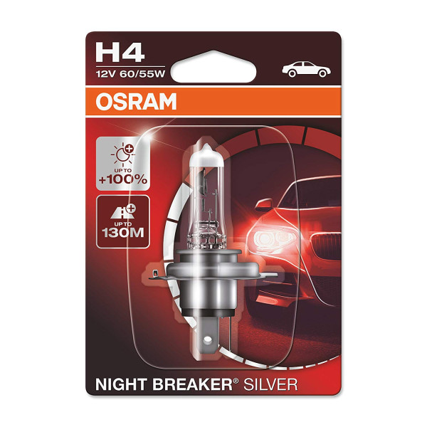 Osram H4 472  Night Breaker Silver 100% Brighter Bulb x 1 image