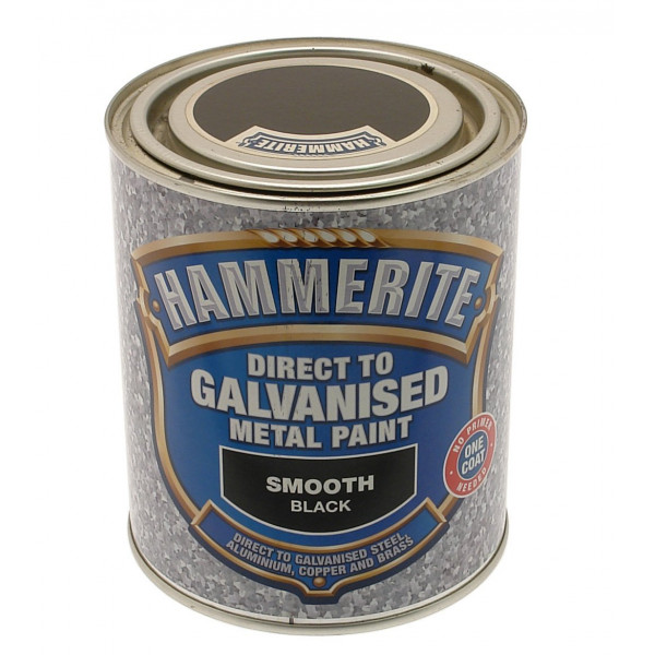 Hammerite 5097049 750ml Direct to Galvanised Metal Paint Blk