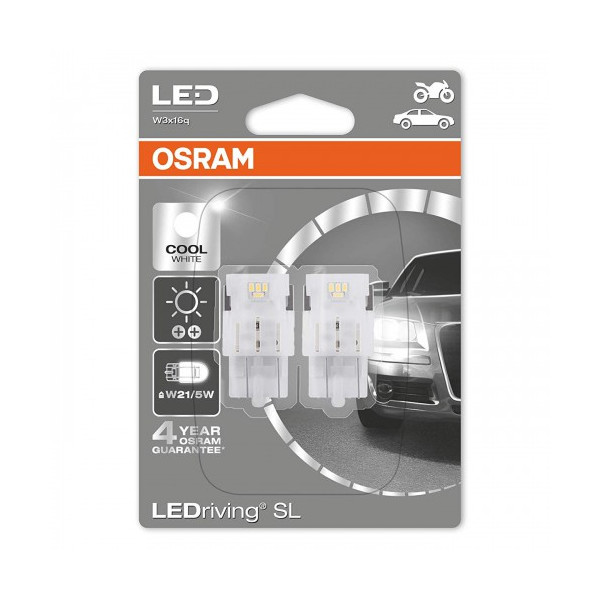Osram 7716CW-02B 580/380W LED W21/5W 6000K Bulbs x 2 image