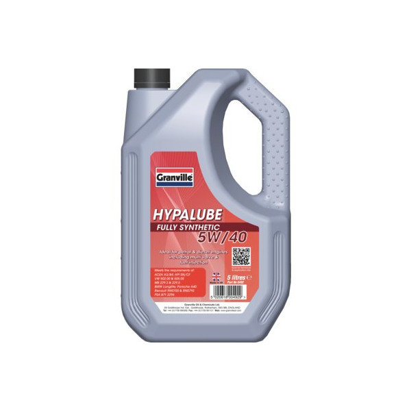Granville Hypalube 5W40 Fully Syn Engine Oil 5 Litre image