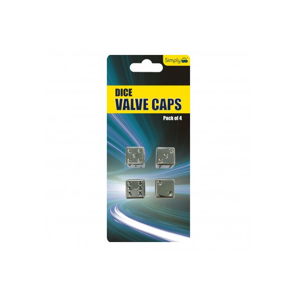 Simply VAL05 Chrome Dice Valve Caps