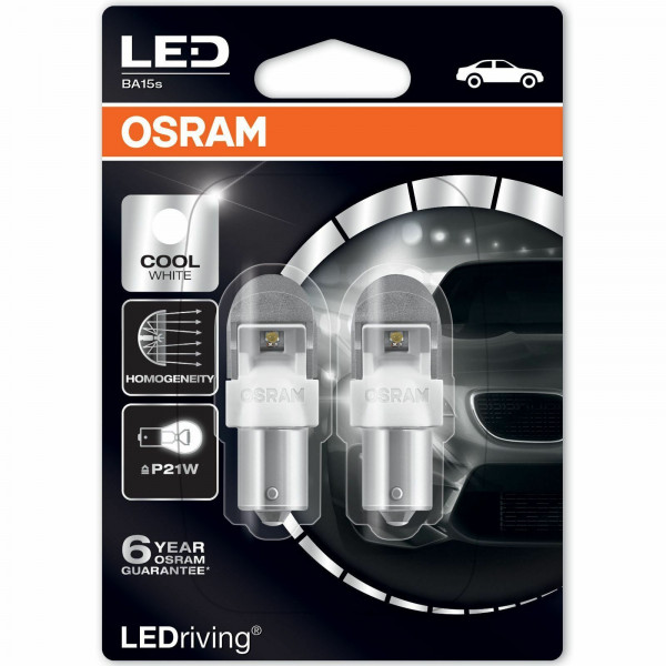 Osram 7556CW BA15s 382 LED Retrofit 6000K Bulbs x 2 image